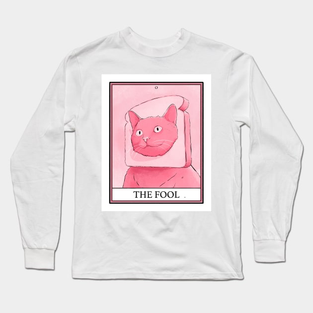 Fool Cat Tarot Long Sleeve T-Shirt by B McCormick ART